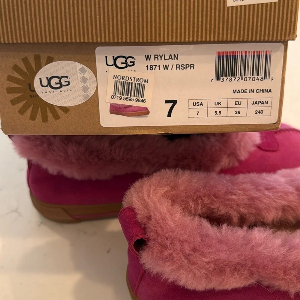 UGG Fuchsia Furry Slippers - Picture 7 of 7